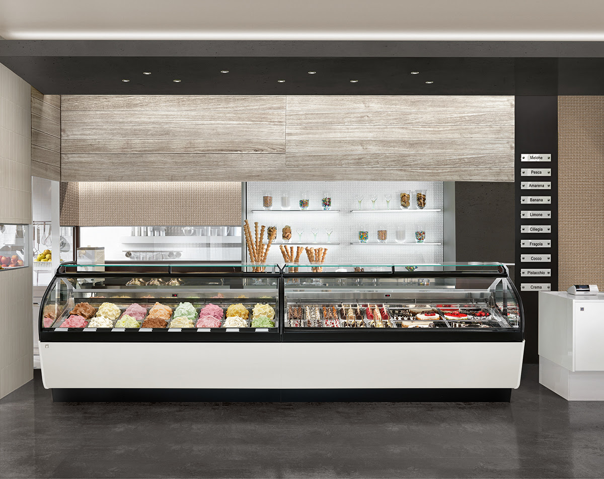 How to store perfectly gelato and ice cream, Lumiere display case